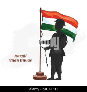 26 luglio kargil vijay diwas per kargil giorno della vittoria background Illustrazione Vettoriale