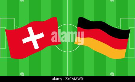 Campionato europeo di calcio 2024 in Germania. Gruppo A.. Svizzera Germania. Layout banner sfondo poster Web design. Illustrazione vettoriale. Illustrazione Vettoriale