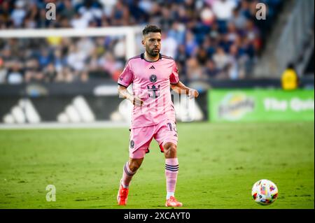 Chester, Pennsylvania, Stati Uniti. 15 giugno 2024. 15 giugno 2024, Chester PA, Stati Uniti: Inter Miami CF player, JORDI ALBA (18) in azione durante la partita a Subaru Park Credit Image: © Ricky Fitchett via ZUMA Wire (Credit Image: © Ricky Fitchett/ZUMA Press Wire) SOLO USO EDITORIALE! Non per USO commerciale! Foto Stock