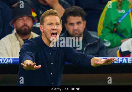 L'allenatore della DFB Julian Nagelsmann, Bundestrainer, Nationaltrainer, nella partita a gironi GERMANIA - SCOZIA dei Campionati europei UEFA 2024 il 14 giugno 2024 a Monaco, Germania. Fotografo: Peter Schatz Foto Stock