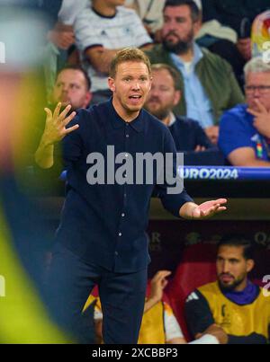 L'allenatore della DFB Julian Nagelsmann, Bundestrainer, Nationaltrainer, nella partita a gironi GERMANIA - SCOZIA dei Campionati europei UEFA 2024 il 14 giugno 2024 a Monaco, Germania. Fotografo: Peter Schatz Foto Stock