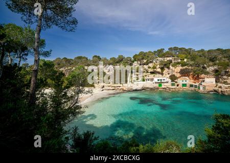 Spiaggia di Cala Llombards. Santanyi. Maiorca. Isole Baleari. Spagna. Foto Stock