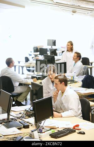 Ricercatori, ufficio, Fondazione Tecnalia, Technology and Research Centre, San Sebastian Technological Park, Donostia, Gipuzkoa, Paesi Baschi, Spagna Foto Stock