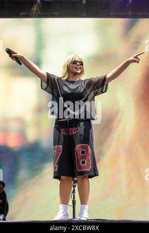 Manchester, Stati Uniti. 15 giugno 2024. Renee Rapp durante il Bonnaroo Music and Arts Festival il 15 giugno 2024, a Manchester, Tennessee (foto di Daniel DeSlover/Sipa USA) crediti: SIPA USA/Alamy Live News Foto Stock