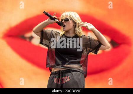 Manchester, Stati Uniti. 15 giugno 2024. Renee Rapp durante il Bonnaroo Music and Arts Festival il 15 giugno 2024, a Manchester, Tennessee (foto di Daniel DeSlover/Sipa USA) crediti: SIPA USA/Alamy Live News Foto Stock