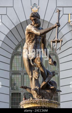 La Fontana del Nettuno a Danzica, Polonia Foto Stock