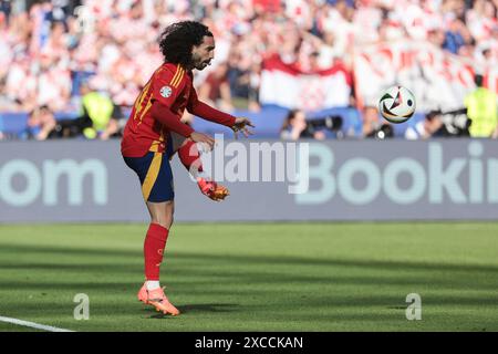 Berlino, Allemagne. 15 giugno 2024. Marc Cucurella di Spagna durante la partita di calcio UEFA Euro 2024, gruppo B, tra Spagna e Croazia il 15 giugno 2024 all'Olympiastadion di Berlino, Germania - foto Jean Catuffe/DPPI Credit: DPPI Media/Alamy Live News Foto Stock