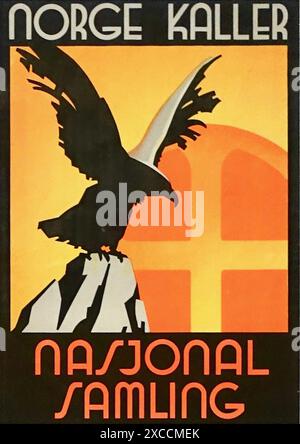 Una propaganda norvegese per il Nasjonal Samling (NS). Il NS (che significa unità nazionale) è stato il partito fascista collaborazionista norvegese durante la seconda guerra mondiale. Foto Stock