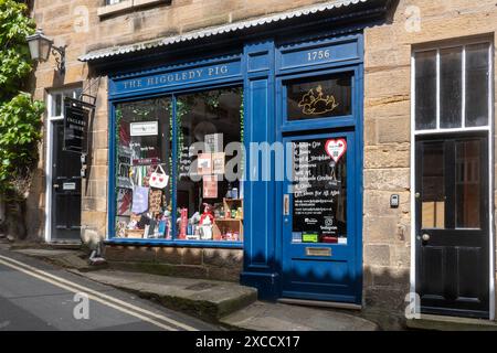 Robin Hood's Bay, un pittoresco vecchio villaggio di pescatori sulla costa storica delle North York Moors, North Yorkshire, Inghilterra, Regno Unito Foto Stock