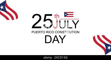 Puerto Rico Constitution Day 25 luglio celebrazione attraverso il design Illustrazione Vettoriale