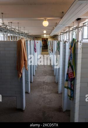 Doccia, Big Pit, Blaenavon, Galles, Regno Unito Foto Stock