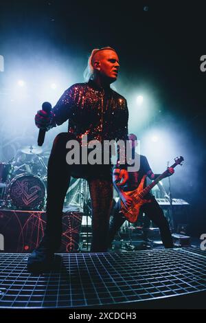 BARCELLONA, SPAGNA - Mar 29: Lord of the Lost (gruppo rock tedesco) si esibisce sul palco al Salamandra Club il 29 marzo 2024. Foto Stock