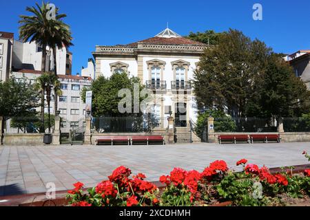 Palacete de las Mendoza, Plaza de Alonso de Fonseca, Pontevedra, Galizia, Spagna. Foto Stock