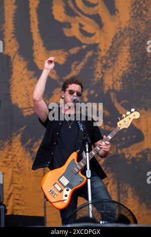 Il duo rock britannico Royal Blood si esibisce al Rock IM Park Festival di Norimberga. Foto Stock