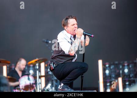 Il gruppo punk rock canadese Billy Talent si esibisce al Rock IM Park Festival di Norimberga. Foto Stock