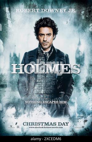 Sherlock Holmes (2009) diretto da Guy Ritchie e interpretato da Robert Downey Jr. Nel ruolo del detective Sherlock Holmes, che insieme al suo partner di spicco Watson si impegnano in una battaglia di ingegno e con una nemesi la cui trama è una minaccia per tutta l'Inghilterra. Fotografia di un poster originale a 2009 caratteri USA ***SOLO PER USO EDITORIALE***. Crediti: BFA / Warner Bros Foto Stock