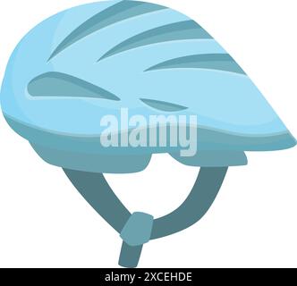 Casco da bicicletta blu che garantisce sicurezza e protezione per i ciclisti durante la guida Illustrazione Vettoriale