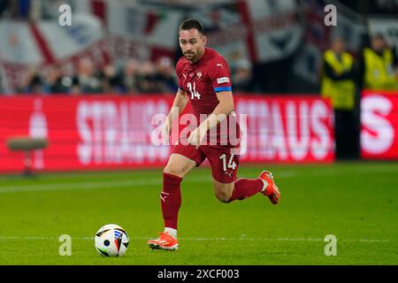 Gelsenkirchen, Germania. 16 giugno 2024. Durante la partita UEFA Euro 2024 tra Serbia e Inghilterra, il gruppo C, data 1, ha giocato allo stadio Arena AufSchalke il 16 giugno 2024 a Gelsenkirchen, in Germania. (Foto di Sergio Ruiz/PRESSINPHOTO) credito: PRESSINPHOTO SPORTS AGENCY/Alamy Live News Foto Stock