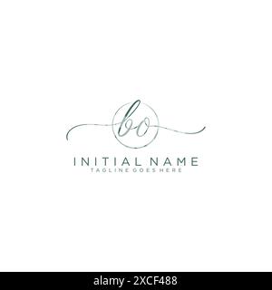 Scrittura iniziale BO con modello circolare Illustrazione Vettoriale