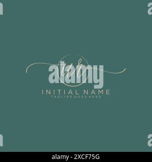 UR scrittura iniziale a mano con modello circolare Illustrazione Vettoriale