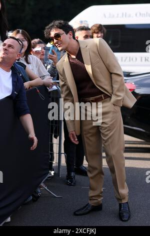 Milano, Italia. 16 giugno 2024. Tananai partecipa al Tod's Spring/Summer 2025 Menswear Fashion Presentation il 16 giugno 2024 a Milano. Foto di Marco Piovanotto/Abacapress.com credito: Abaca Press/Alamy Live News Foto Stock