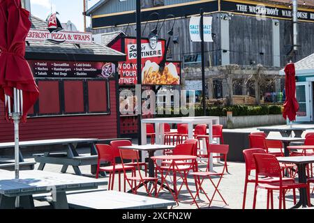 Patio sul lungomare di Halifax, nuova Scozia, Canada Foto Stock