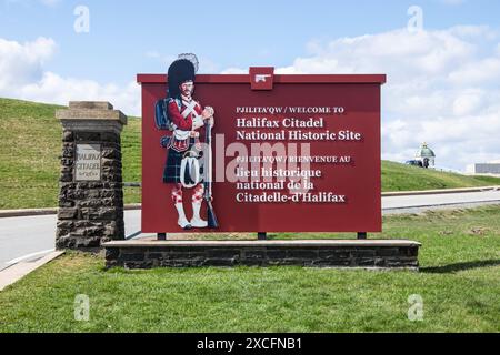 Benvenuto all'insegna "Halifax Citadel National Historic Site" nel centro di Halifax, nuova Scozia, Canada Foto Stock