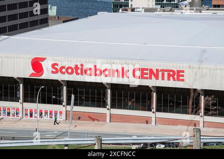 Segnale Scotiabank Centre preso dalla Cittadella nel centro di Halifax, nuova Scozia, Canada Foto Stock