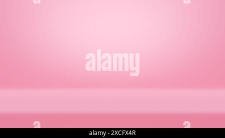Studio rosa pastello vuoto per la mostra del prodotto. illustrazione di rendering 3d. Foto Stock
