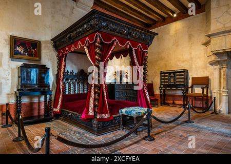 LETTO LEONARDO DA VINCI (1452-1519) CLOS-LUCE (15° C) AMBOISE FRANCIA Foto Stock