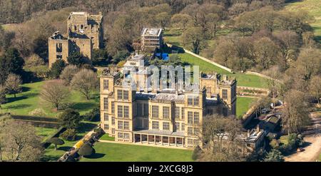 Foto aerea di Hardwick Hall da 1500 metri circa Foto Stock