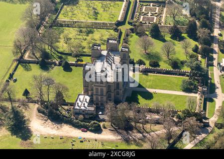 Foto aerea di Hardwick Hall da 1500 metri circa Foto Stock