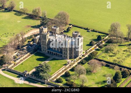 Foto aerea di Hardwick Hall da 1500 metri circa Foto Stock