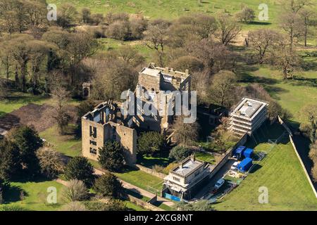 Foto aerea di Hardwick Hall da 1500 metri circa Foto Stock