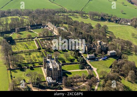 Foto aerea di Hardwick Hall da 1500 metri circa Foto Stock