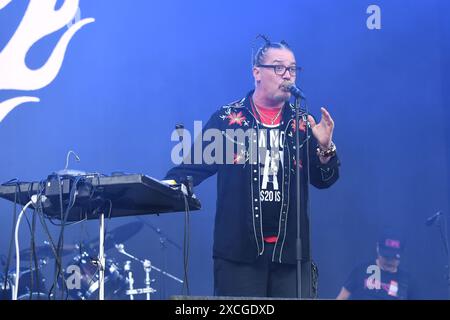 DERBY, INGHILTERRA - 14 GIUGNO: Mike Patton di «Mr Bungle» che si esibisce al Download Festival di Donington Park il 14 giugno 2024 a Derby, Inghilterra. CAP/MAR ©MAR/C. Foto Stock