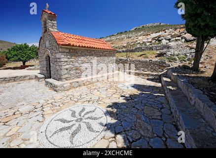 Chiesa di Agios Georgios, Tilos, isole del Dodecaneso, Egeo meridionale, Grecia. Foto Stock