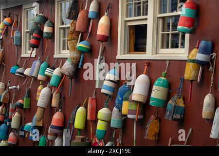 Galleggianti da pesca. Bar Harbor, Maine Foto Stock