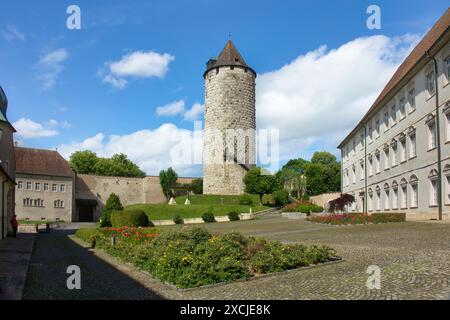 Pruntrut (Porrentruy) è una piccola città, comune politico e capitale dell'omonimo distretto nel cantone svizzero del Giura e dell'Ajoie Foto Stock