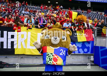Francoforte, Germania. 17 giugno 2024. Mascotte EURO 2024 nella foto prima di una partita di calcio tra la nazionale belga Red Devils e la Slovacchia, lunedì 17 giugno 2024 a Francoforte sul meno, in Germania, la prima partita nella fase a gironi dei campionati europei UEFA Euro 2024. BELGA FOTO DIRK WAEM credito: Belga News Agency/Alamy Live News Foto Stock