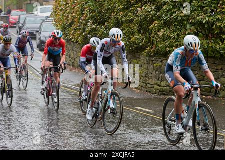 2024 Tour of Britain femminile gara quarta tappa, ultima tappa, manchester a leigh, ramsbottom rake, regina di montagna a ramsbottom Greater manchester uk Foto Stock