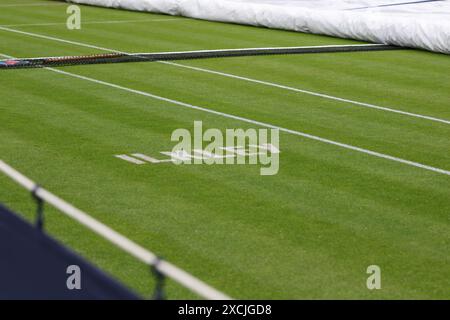 Ilkley, Regno Unito. 17 giugno 2024. Ilkley Tennis Club, Inghilterra, 17 giugno 2024: Superficie di gioco durante la W100 Ilkley del 17 giugno 2024. (Sean Chandler/SPP) credito: Foto SPP Sport Press. /Alamy Live News Foto Stock