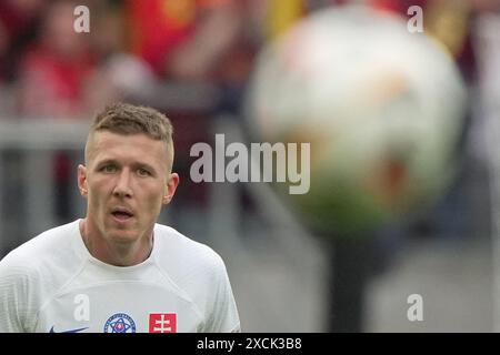 Francoforte, Germania. 17 giugno 2024. Juraj Kucka slovacco durante la partita di calcio di Euro 2024 tra Belgio e Slovacchia all'Arena di Francoforte, Francoforte, Germania - lunedì 17 giugno 2024. Sport - calcio . (Foto di Spada/LaPresse) credito: LaPresse/Alamy Live News Foto Stock