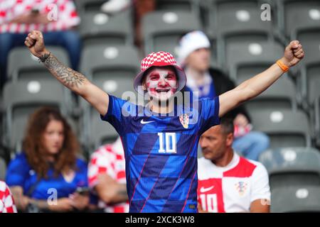 Monaco, Germania. 15 giugno 2024. I tifosi croati durante la partita UEFA Euro 2024 tra Germania e Scozia, gruppo A, data 1, hanno giocato all'Allianz Arena Stadium il 14 giugno 2024 a Monaco di Baviera, Germania. (Foto di Bagu Blanco/Sipa USA) credito: SIPA USA/Alamy Live News Foto Stock
