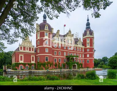 DAS Neue Schloss im Fürst-Pückler-Park a Bad Muskau Landkreis Görlitz a Sachsen. *** Il nuovo Palazzo nel Parco del Principe Pückler a Bad Muskau nel distretto di Görlitz in Sassonia Foto Stock