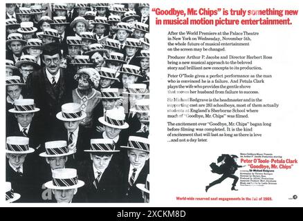 1969 Arrivederci, Mr. Chips poster originale del film, regista: Herbert Ross, con Peter o'Toole Foto Stock