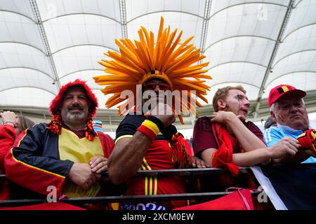 Francoforte, Germania. 17 giugno 2024. I tifosi belgi durante la partita UEFA Euro 2024 tra Belgio e Slovacchia, gruppo e data 1, hanno giocato all'Arena di Francoforte il 17 giugno 2024 a Francoforte, Germania. (Foto di Bagu Blanco/Sipa USA) credito: SIPA USA/Alamy Live News Foto Stock