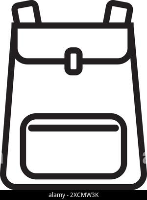 Semplice icona della silhouette dello zaino. Icona della silhouette del bagaglio. Vettore. Illustrazione Vettoriale