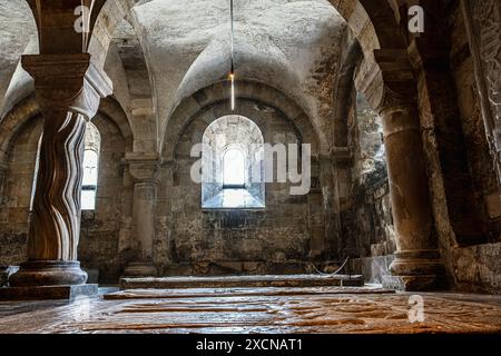 Sepoltura nel seminterrato della cattedrale svedese situata nella città di Lund. L'edificio ha circa 900 anni. Foto Stock