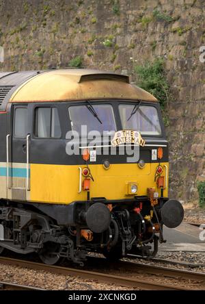Cornish Riviera Statesman, da Nantwich a Penzance e Return organizzato da Statesman Rail, operatore Locomotive Services Group (2 diesel Classe 47) Foto Stock